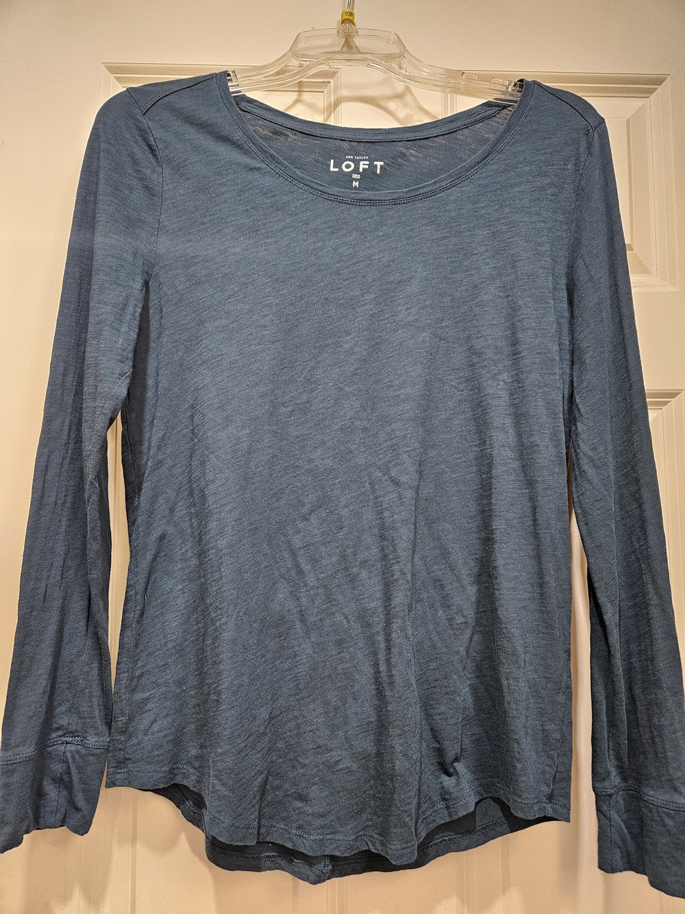 LOFT Long Sleeve Crewneck Tee in Slate Blue